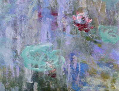 Seerosen und Spiegelungen eines Weidenbaums, 1916-19 von Claude Monet
